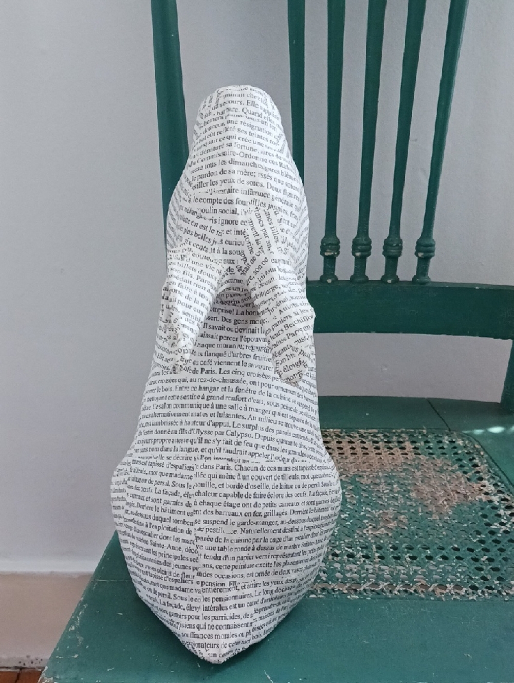 Vintage French Text Papier-mâché Rabbit - Picture 11 of 11